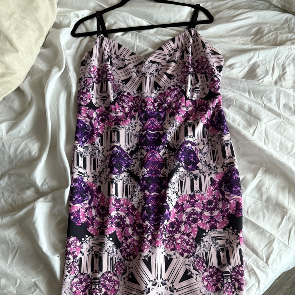 ASOS Gem Geometric Dress in Pink and Purple